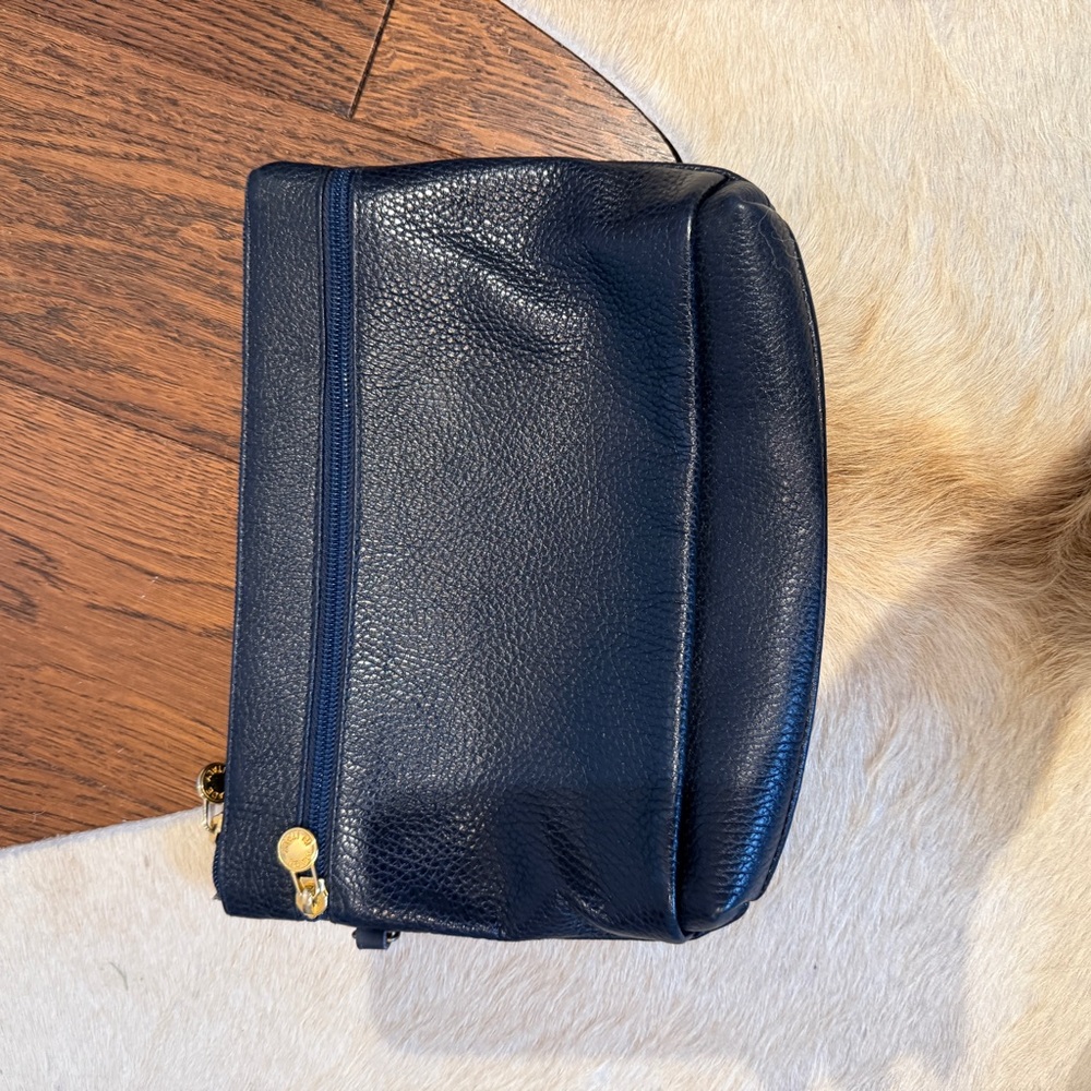 Never used Blue Leather ladies clutch Bag